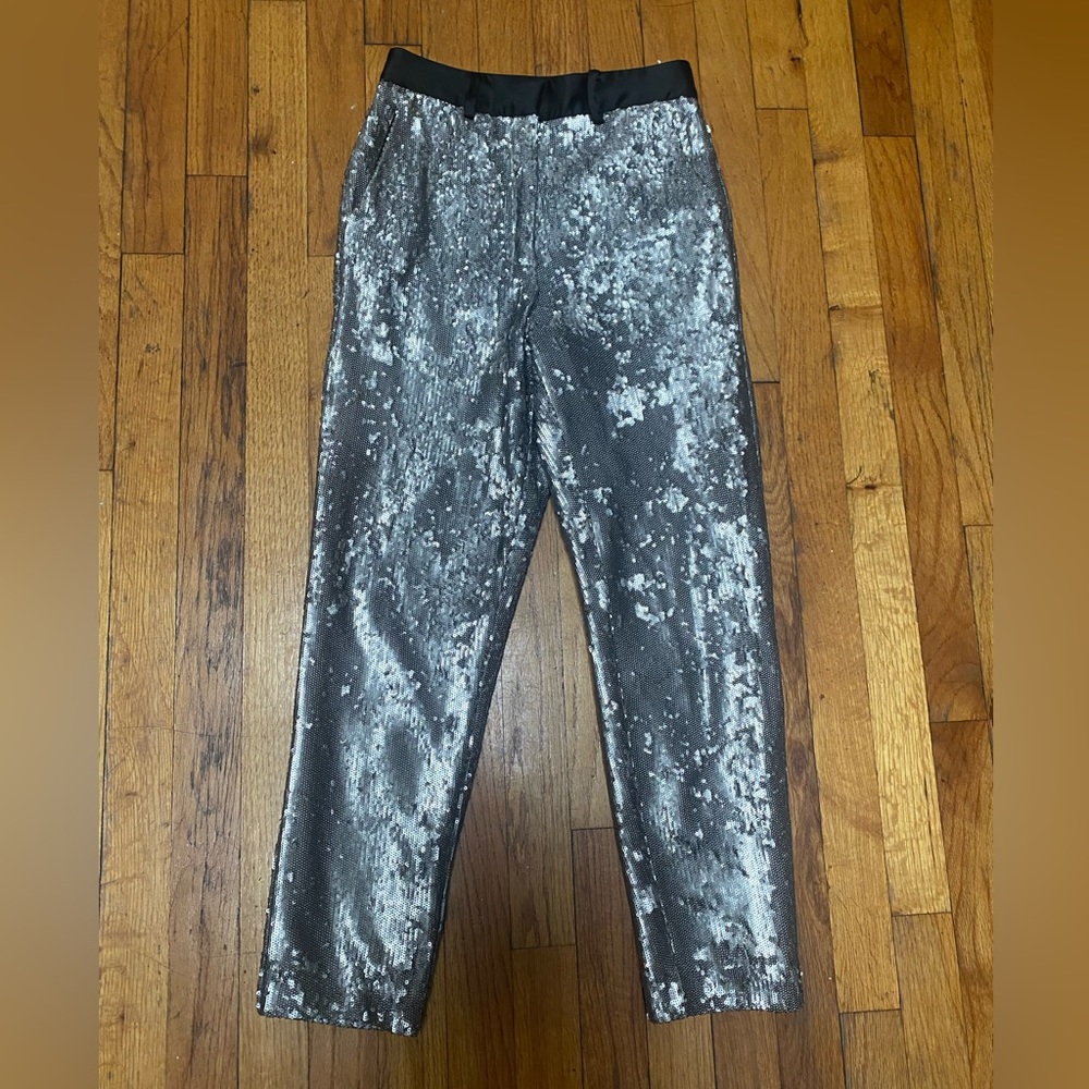 NWT All Saints Silver Sequin Pants